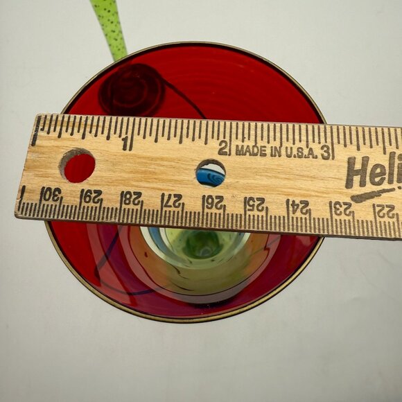 Vtg Pier 1 Handpainted Fluted Champagne Glasses (2) Vibrant Design Discontinued - Picture 8 of 9